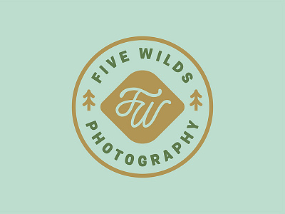 Five Wilds Photography Badge badge logo monogram pacific northwest pine trees