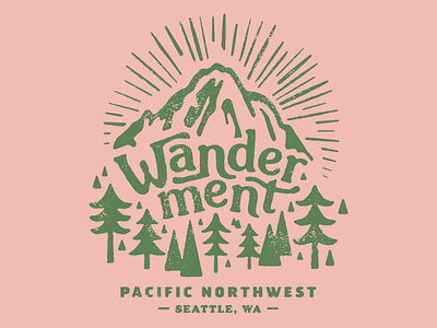 Wanderment illustration mountains outdoors pacific northwest t-shirt typography wander