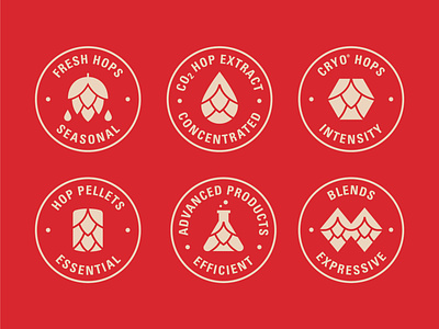 Icon Family for Yakima Chief Hops branding icon system icons design