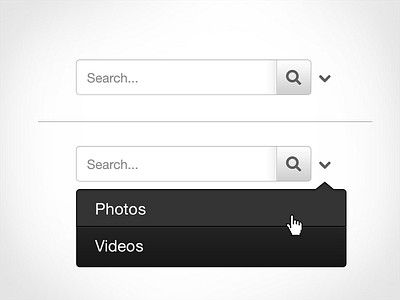 Search bar with dropdown