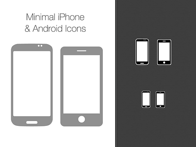 Free Vector Minimal Iphone And Android Icons - PSD android android icon free icon iphone iphone icon minimal psd vector