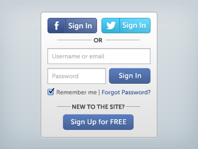 Sign in box psd psd sign in sign in box ui widget