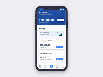 Mobile Loan App Animation conifirm design home screen loan loans logo ui ux