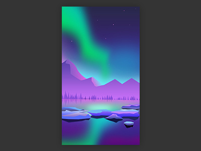 aurora aurora blue colors illustration landscape light photoshop scenery snow water