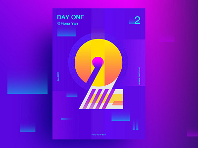 2 2 30 bule challenge colorful days line poster purple