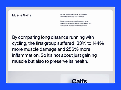 Why Should You Ride a Bike: Muscle Gains animation design graphic interface prototyping typography ui ux web web design