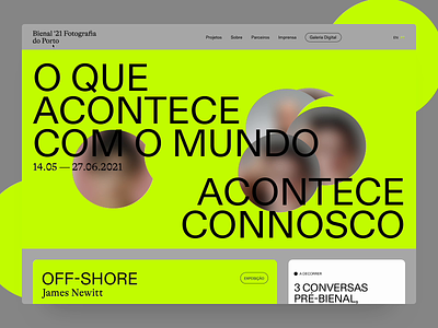 Porto Photography Bienal 2021 - Homepage animation design graphic interaction interface photography typography ui ux web