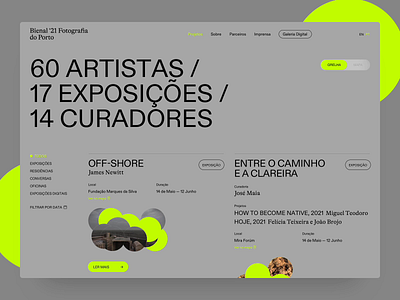 Porto Photography Bienal 2021 - Projects Page animation design graphic interaction interface map photography toggle typography ui ux web