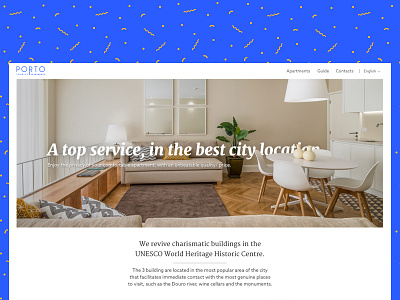 Porto Tourist Apartment's homepage design interface webdesign