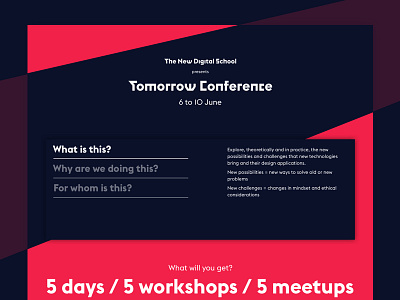 Tomorrow Conferece Landing Page digital duotone flat landing page typography web