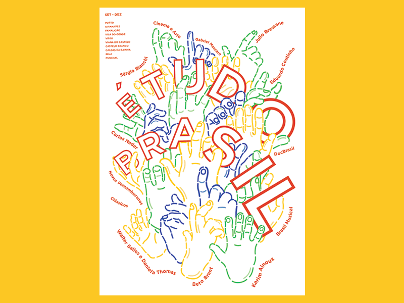 É Tudo Brasil Poster color hand illustration poster typography