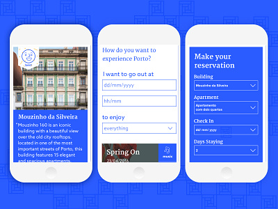 Porto Tourist Apartments - Mobile Design interface mobile reservations responsive ui ux web