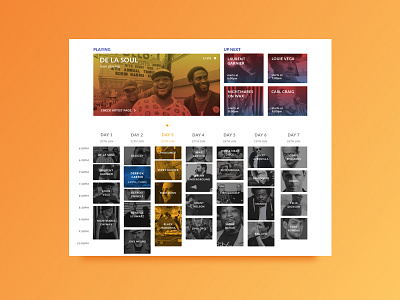 Music Festival Website - Interactive Programme festival interactive interface music programme typography ui ux web