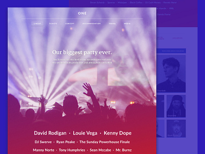 Music Festival Website - Lineup Page festival interactive interface lineup music typography ui ux web