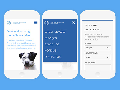 Veterinary Hospital Website - Mobile Version digital interface menu responsive typography ui ux veterinary web