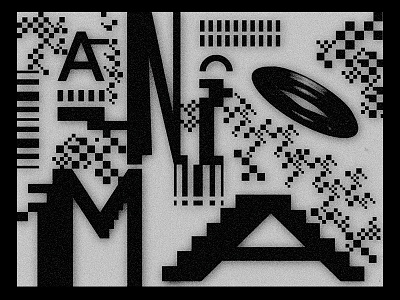 Anima by Vessel black contemporary design glitch grain graphic music typography vessel white