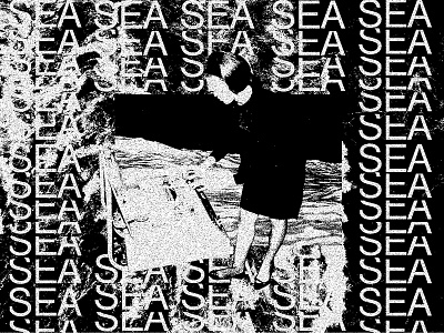 Sea by Delia Derbyshire ambient black collage delia derbyshire design drone grain graphic music synth typography white