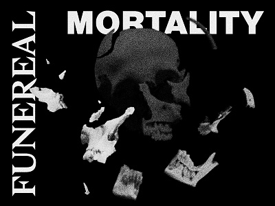 Funereal Mortality by Helena Hauff black cover design grain graphic helena huff music skull synth techno typography white