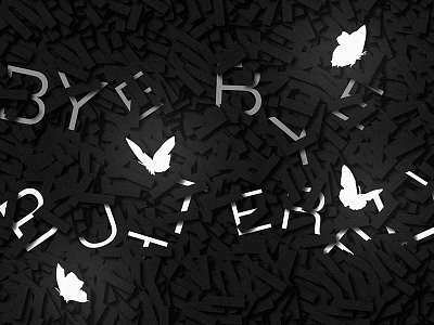 Bye Bye Butterfly by Pauline Oliveros black butterfly design drone experimental grain graphic music pauline oliveros typography white