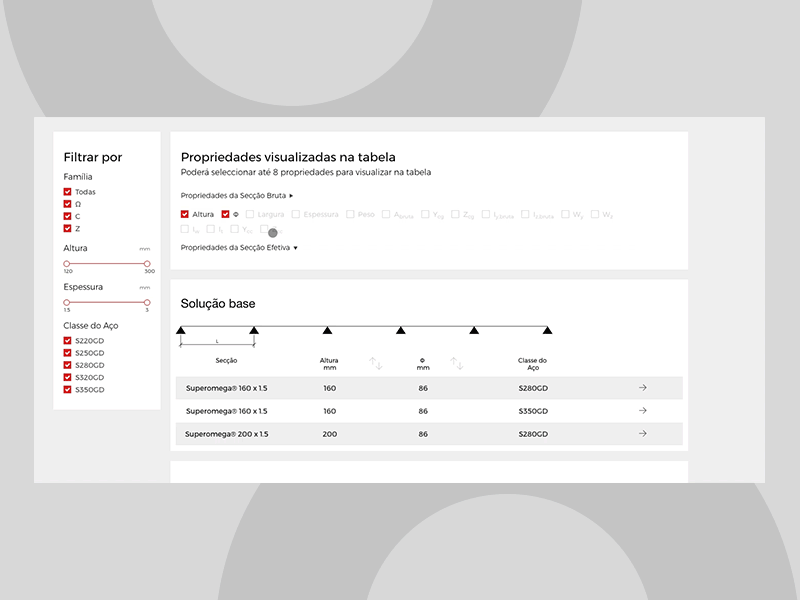 Product Lab - Filtering System big data catalogue construction engineering industry mobile platform product responsive simulator web