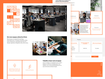 Synergy Landing Page branding color coworking identity interface landing page logo orange space startup web