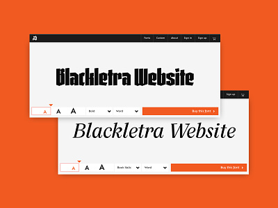 Blackletra - Live on behance component foundry interaction mobile responsive tester typography web
