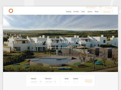 Luxury resort - Homepage Hero header hero hotel interface resort serif typography ui ux wizard