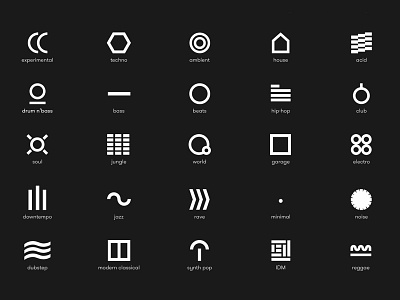 Decoder - Iconography dj electronic experimental flat house icon iconography interface music techno typography