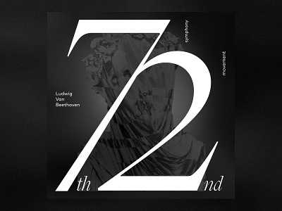 7 symphony 2nd movement by Ludwig Van Beethoven black classical design grain graphic illustration music typography