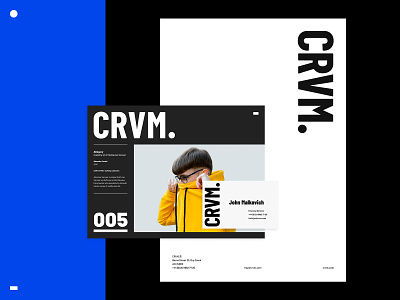 CRVM. branding card design flat identity minimal typography vector