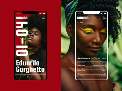 Domino clean concept creative flat interface minimal mobile photography typography ui ux web website