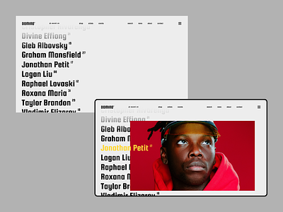 Domino clean concept desktop flat minimal photography typography ui ux web