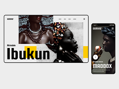 Domino clean concept creative desktop digital flat minimal mobile modern photography typography ui ux web