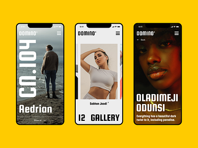 Domino app clean concept flat minimal mobile mobile design photography portfolio typography ui ux