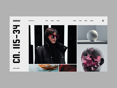 Domino clean concept creative desktop flat minimal photography portfolio typography ui ux web