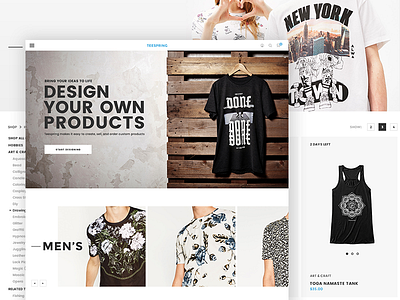 Teespring Concept clean concept design fashion minimal modern ui ux website