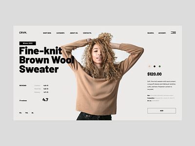 CRVM clean concept design ecommerce fashion minimal modern product page ui ux web design