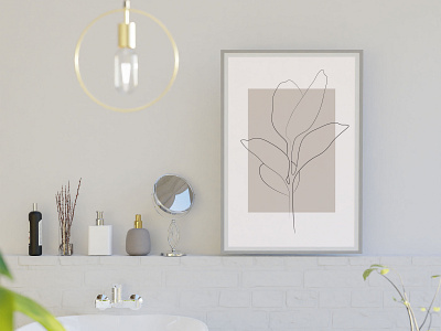 Abstract flowers print. abstract art botanical card contour drawing floral flower illustration leaf leaves line one line pastel print shop wall art