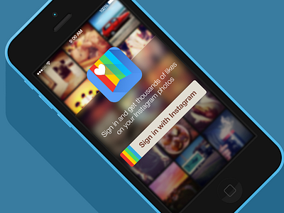 "InstaLike" Sign In application beautiful colorful icon instagram ios iphone like login photo screen sign in