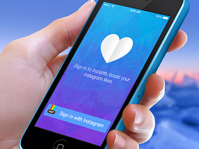 "Like & Love" Sign In application beautiful colorful icon instagram ios iphone like login photo screen sign in