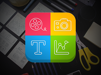 "File Manager App Kit" Icon application colorful file flat icon ios iphone kit manager ui