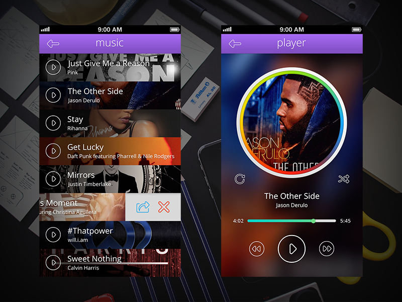 "File Manager App Kit" Player by Andrei Shapa on Dribbble