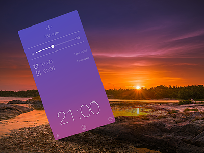 Weather app alarm screen app application clock colorful gradient ios iphone temperature time ui weather