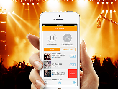 "Video-To-Audio Converter" Files app application colorful converter ios iphone list music recorder ui video