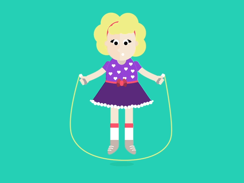 Caddie, The Rope Jumper 2d character animation girl jumping rope motion design