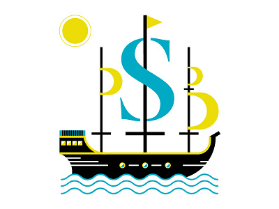 S like Ship alphabet boat illustration s sea ship
