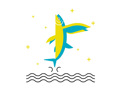 F like Flying Fish alphabet f flying fish illustration sea
