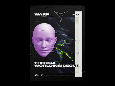 WARP Party Poster contemporary design graphic design party poster underground urban