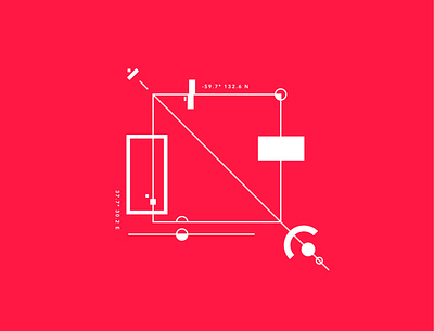 Geomitrical test #1 contrast geometry graphic minimalism red square symbol