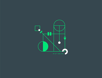 Geometrical test #6 circle contrast dark green geometry graphic minimalism square symbol